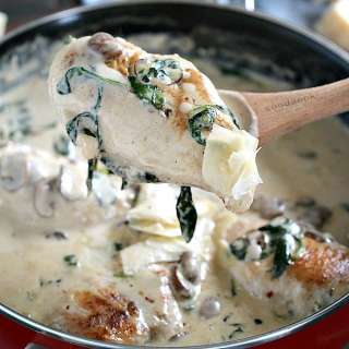 Creamy Parmesan Mushroom Chicken - One Pan