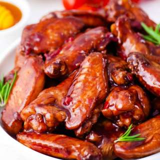 Sticky Red Wine Glazed Wings