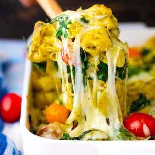 Sausage Pesto Tortellini Casserole