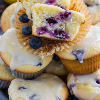Blueberry Lemon Muffins with Lemon Glaze