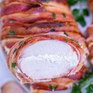 Bacon Wrapped Cream Cheese Stuffed Chicken