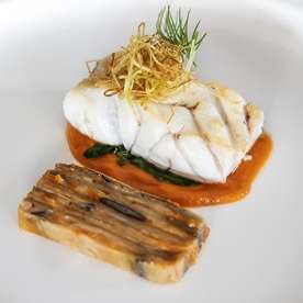 Seared Grouper with Eggplant, Parmeggiana & Tomato Fondue