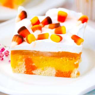 Candy Corn Poke Cake
