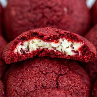 Cheesecake Stuffed Red Velvet Cookies