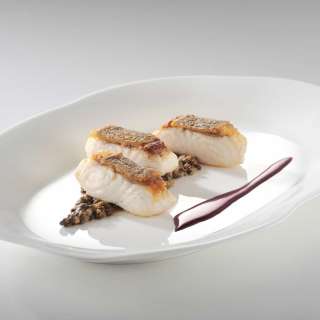 Sheatfish (Catfish) Medallions with Dijon Lentils & Red Wine Butter Sauce