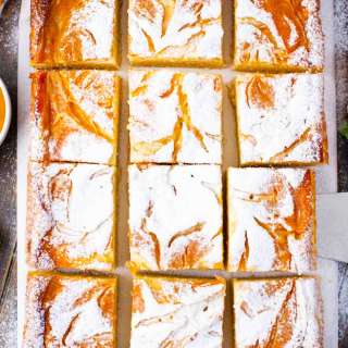Persimmon Cheesecake Pound Cake Bars