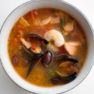 Mediterranean Fish Soup with Shrimp and Mussels