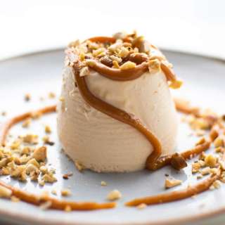 Hazelnut Panna Cotta with Caramel Sauce