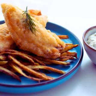 Beer-Battered Fish With French Fries and Tartar Sauce