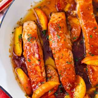 One Pan Peach Salmon
