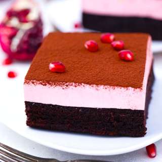 Pomegranate Mousse Brownies