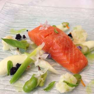 Confit Ocean Trout with Cauliflower Puree