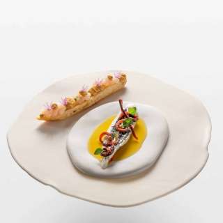 Scallop Tartare With Scallop Butter, Anchovies & Tomatoes