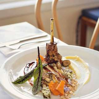 Guineafowl w/ Fava Bean Puree & Shimeji Mushrooms