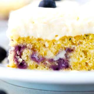 Blueberry Zucchini Poke Cake