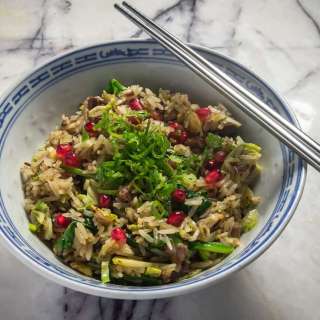 Brisket Fried Rice with Brussels Sprouts
