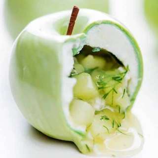 Apple Shaped Dessert with White Chocolate and Apple Jelly