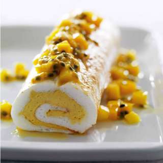 Mango & Passion Fruit Meringue Roulade