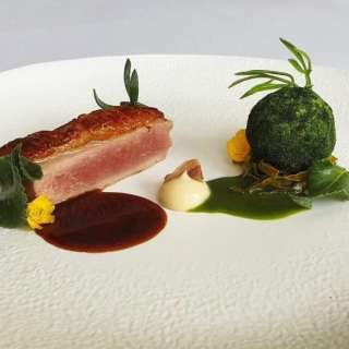 Rack of Lamb with Lamb Pâté & Sea Herb Coulis
