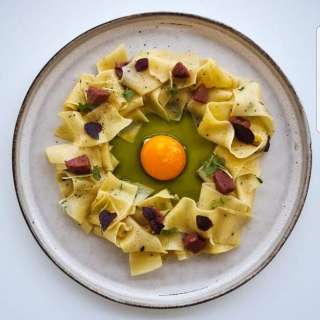 Pappardelle with Marinated Egg Yolk
