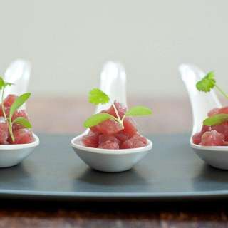 Tuna Sashimi - Yuzu Dressing - Baby Coriander
