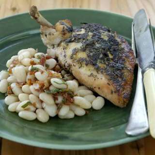 Herb Marinated Chicken Breast with Prosciutto & White Bean Salad