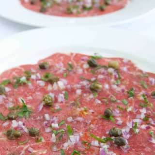 Beef Carpaccio with Capers, Parsley and Truffle Oil