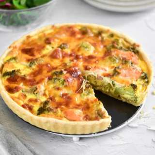 Salmon and Broccoli Quiche