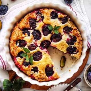 Fluffy Vegan Plum Pie