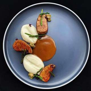 Pork Tenderloin Cured in Beer Brine with Cauliflower Puree and Pork Jus