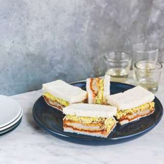 Chicken Katsu Sandwiches with Shaved Cabbage Salad