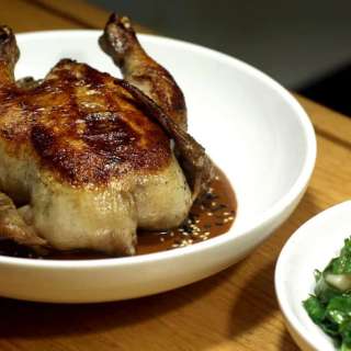 Roast Chicken with Salsa Madre, Swiss Chard and Pumpkin