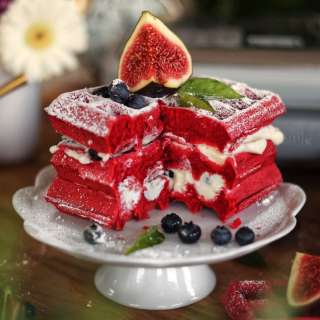 Red Velvet Waffles w/ Cream Cheese