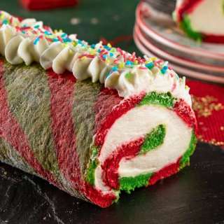 Colorful Christmas Yule Log (Bûche De Noël)
