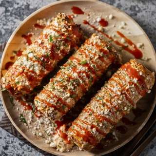 Air Fryer Parmesan & Garlic Mayo Corn on the Cob