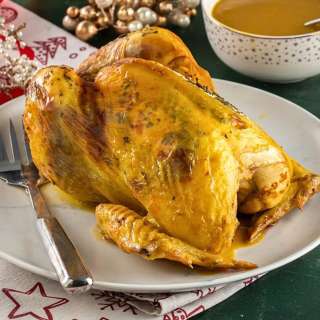 Mediterranean-Style Whole Stuffed Chicken
