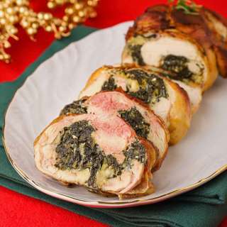 Greek-Style Chicken Roulade w/ Spinach & Feta Cheese