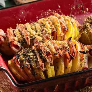 Ham & Cheese Hasselback Potatoes