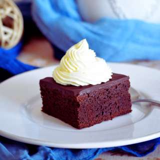 Mascarpone Brownies with Whipped Cream