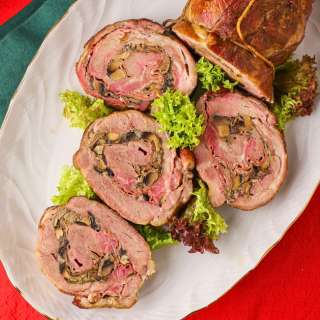 Pork Roulade with Prosciutto and Mushrooms