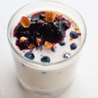 Peanut Butter & Blueberry Panna Cotta (No Sugar)
