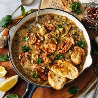 Porcini Mushroom Stew with Béchamel Sauce