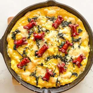Creamy Polenta Casserole with Sausage and Spinach