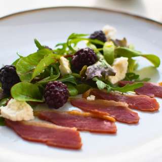 Smoked Duck Salad with Feta & Blackberry Sauce