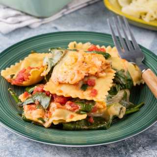 Baked Ravioli with Spinach