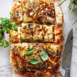 Cheese Focaccia with Green Onions, Za’atar & Sumac