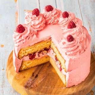 Raspberry Cream Layer Cake