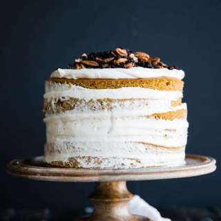 Layered Rum Pumpkin Cake Recipe with Maple Cream Cheese Frosting: