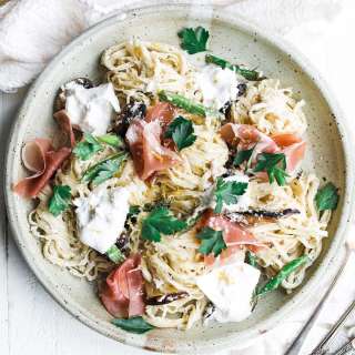 Fresh Homemade Pasta Recipe with Asparagus and Prosciutto Ham
