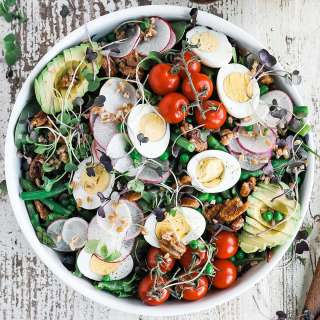 Spring Salad Recipe with Farro and Lemon Thyme Vinaigrette